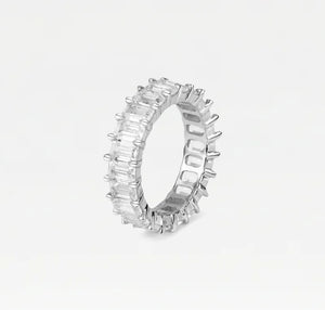 The Emerald Cut Pavé Ring