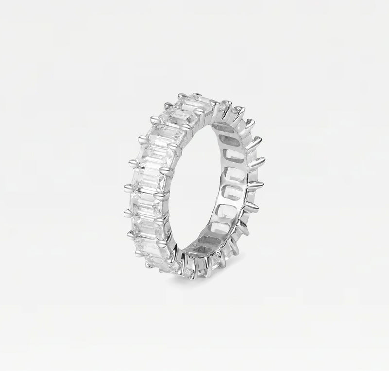 The Emerald Cut Pavé Ring