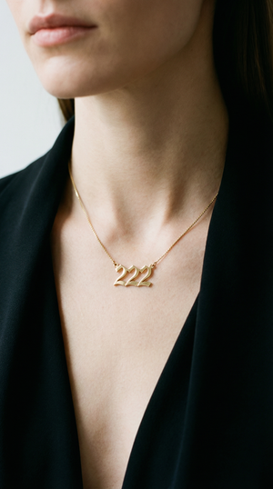 The Angel Number Nameplate Necklace
