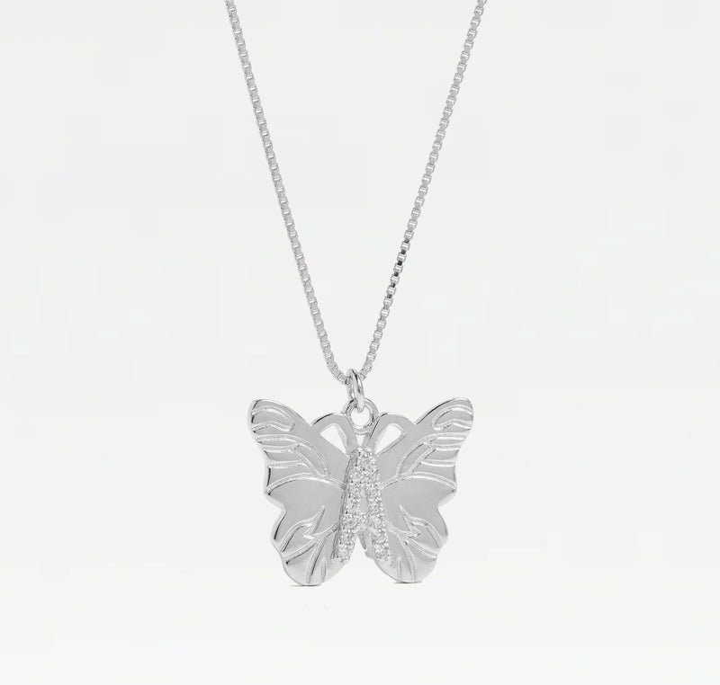The Butterfly Initial Pendant Necklace