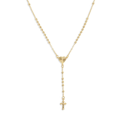heart cross rosary necklace