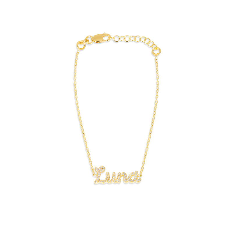 THE DAINTY ICED OUT NAME BRACELET