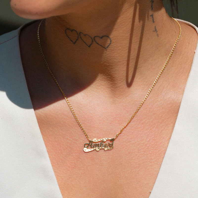 THE CLASSIC DIAMOND CUT NAMEPLATE NECKLACE