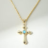THE LUMA AQUA CROSS PENDANT NECKLACE