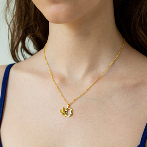 angel initial letter pendant necklace