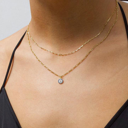 THE EVIL EYE FIGARO CHAIN NECKLACE