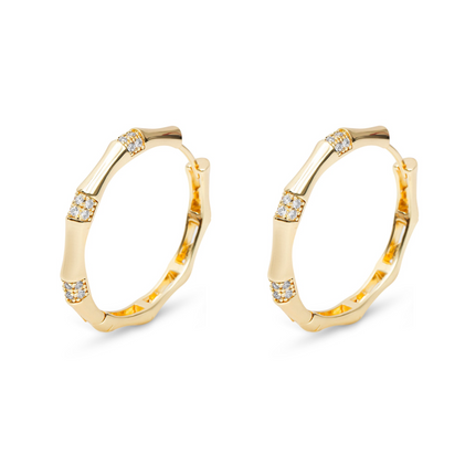 THE PAVE ESSENTIAL BAMBOO HOOPS