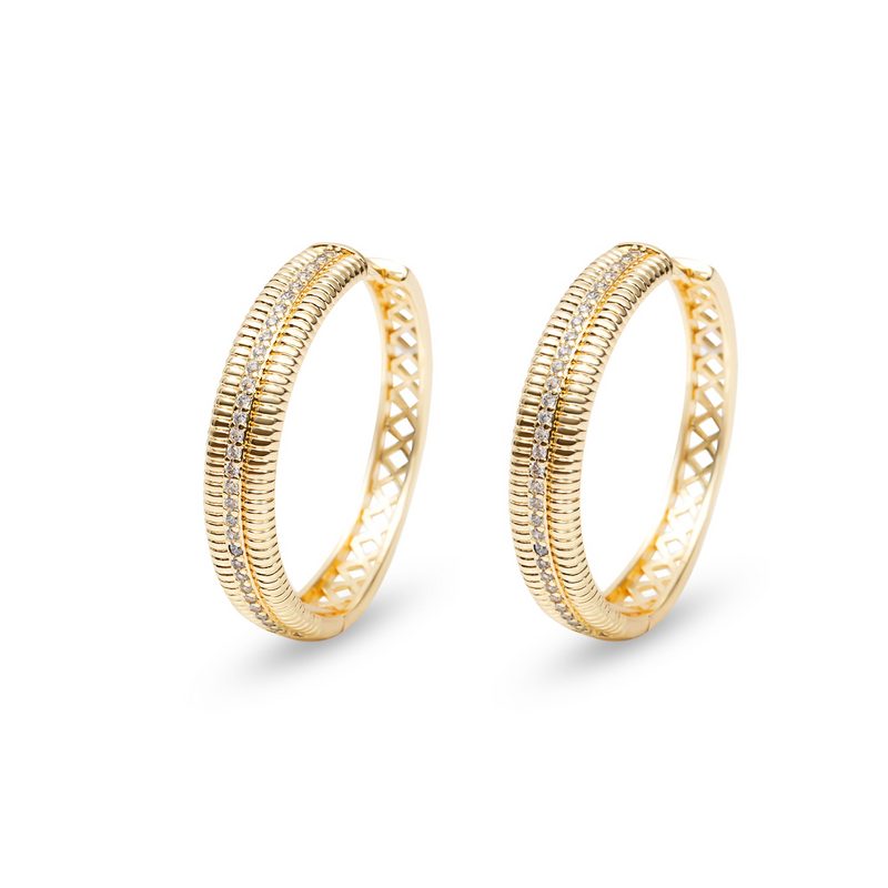 THE PAVE HAZEL HOOPS