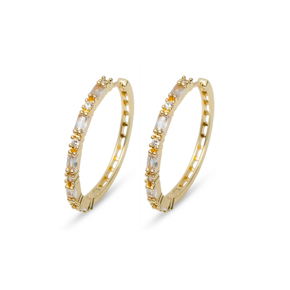 THE PAVE EMERALD CUT HEIRLOOM HOOPS