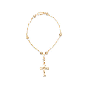 THE HEIRLOOM FIGARO CROSS BRACELET