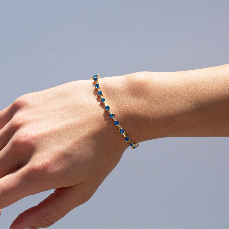 blue gemstone tennis bracelet