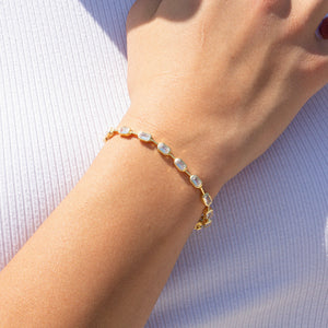 gold baguette tennis bracelet