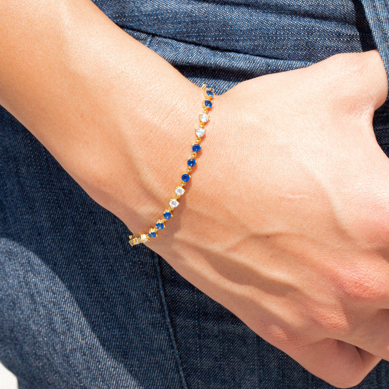 navy blue and white gemstone bracelet