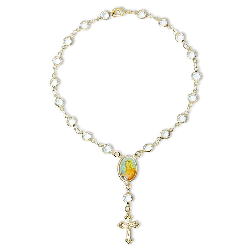 THE CLEAR ROSARY ANKLET