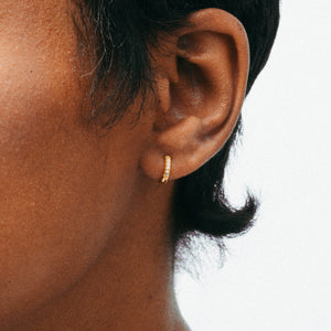 THE MINI PAVE HUGGIE EARRINGS