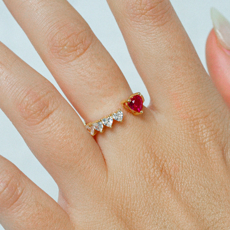 THE RUBY HEART CUT RING