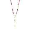 THE RED AND BLACK ROSARY DROP NECKLACE