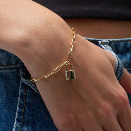 THE PAVE' LOCK REDA LINK BRACELET