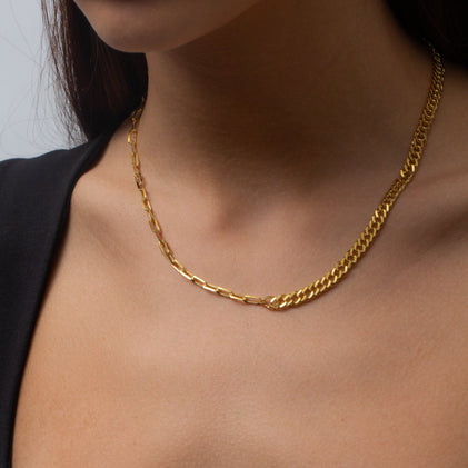 THE CUBAN REDA LINK SPLIT CHAIN NECKLACE