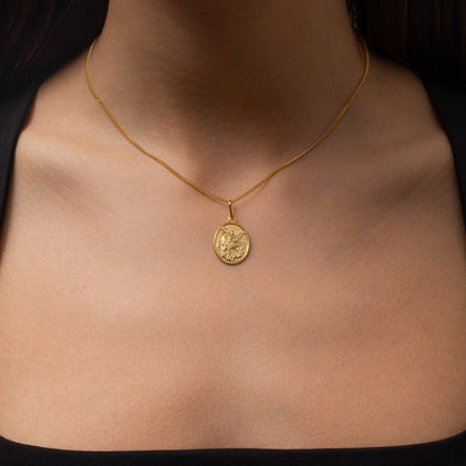 THE OVAL ST. MICHAEL PENDANT NECKLACE