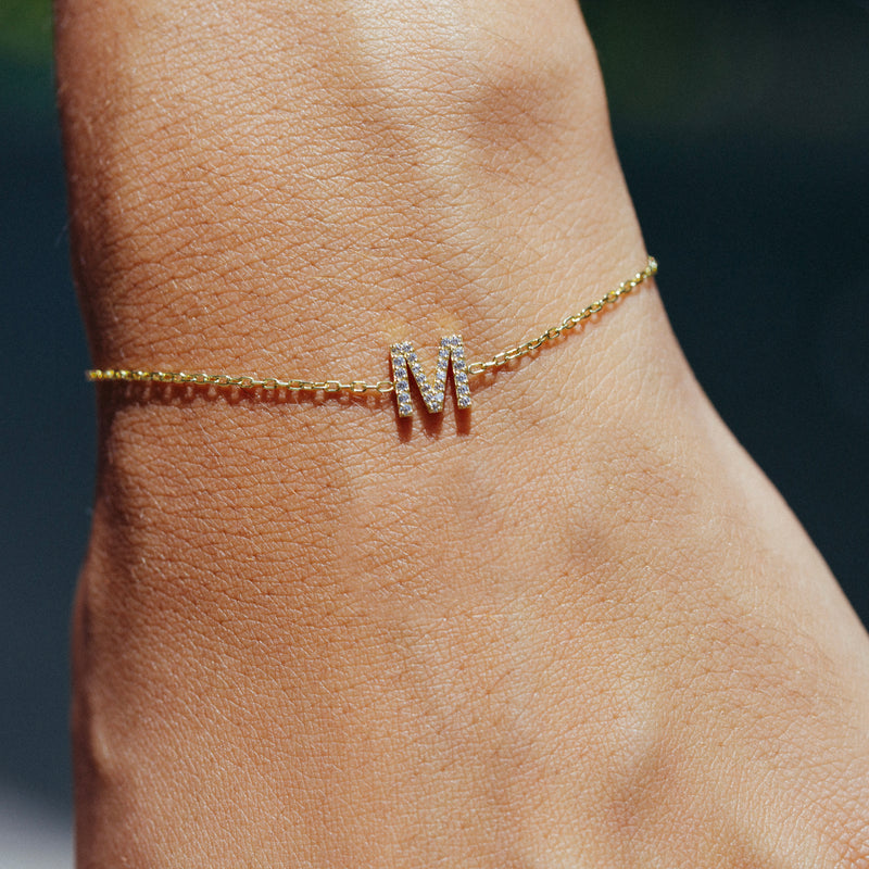 THE UPPERCASE ICED OUT INITIAL BRACELET