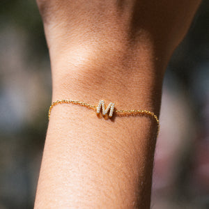 THE UPPERCASE ICED OUT INITIAL BRACELET