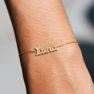 THE DAINTY ICED OUT NAME BRACELET