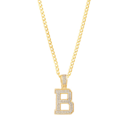 THE ICED OUT VARSITY LETTER PENDANT NECKLACE