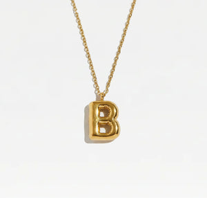 THE BUBBLE LETTER BLOCK PENDANT NECKLACE