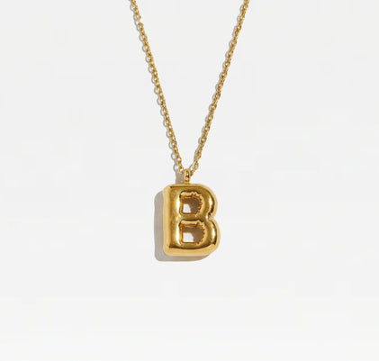 THE BUBBLE LETTER BLOCK PENDANT NECKLACE