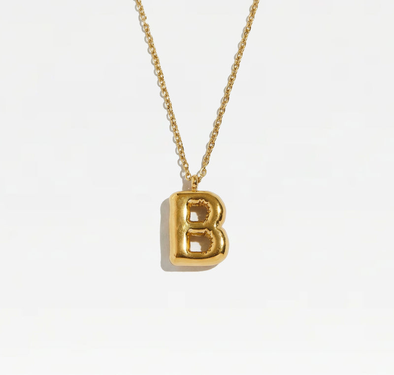 THE BUBBLE LETTER BLOCK PENDANT NECKLACE