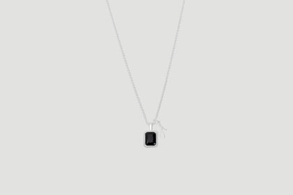 The Onyx Initial Gemstone Necklace