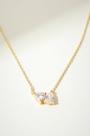 The Clear Heart Pear Necklace