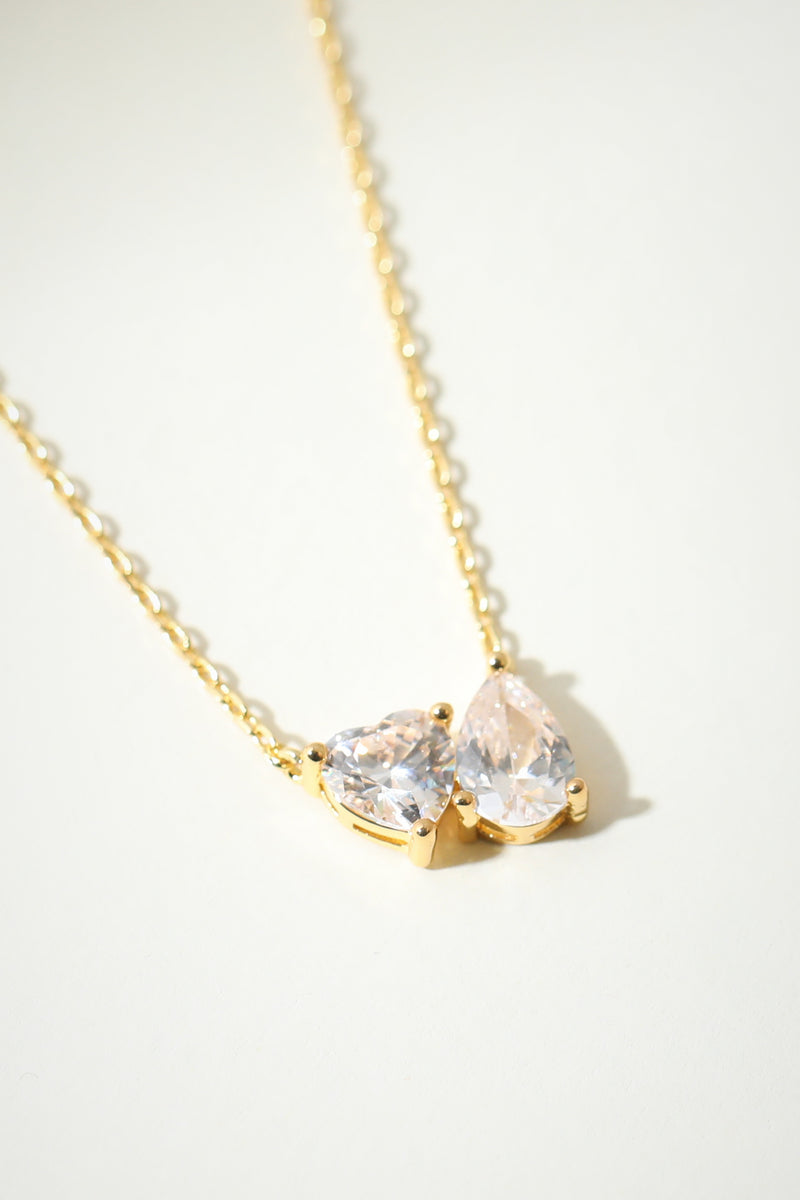 The Clear Heart Pear Necklace