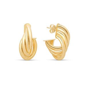 THE GOLD WAVY HOOPS