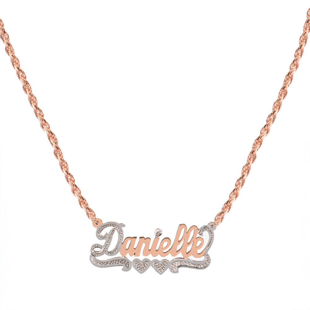 Flat name online plate necklace