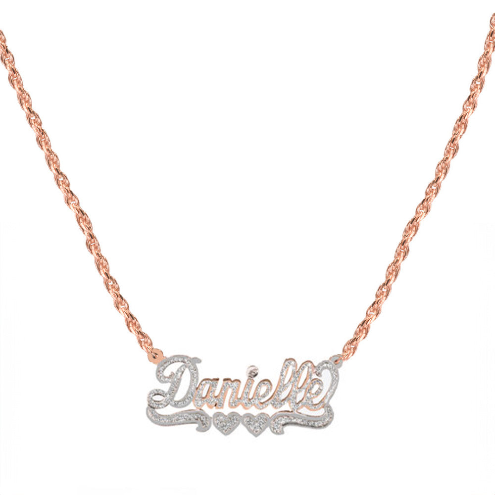 Name necklace with sales rope chain