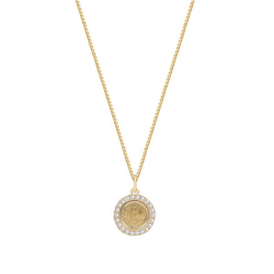 THE FATIMA COIN PENDANT NECKLACE (PAVE')