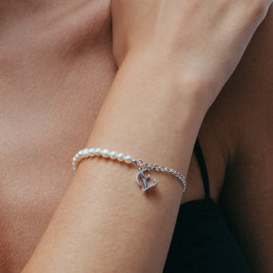 THE SCRIPT LETTER PEARL CURB BRACELET