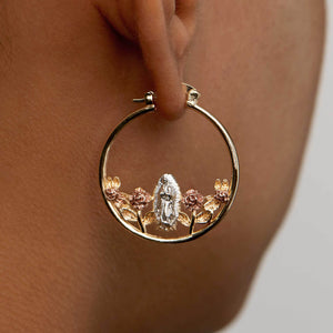 THE GUADALUPE ROSE HOOP EARRINGS