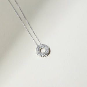 The Pavé Bubble Letter Pendant Necklace