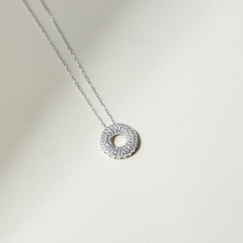 The Pavé Bubble Letter Pendant Necklace
