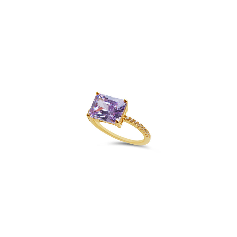 colored stone solitaire ring