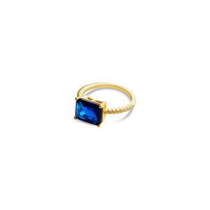 blue colored stone ring