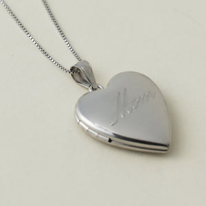 The Mom Engraved Photo Locket