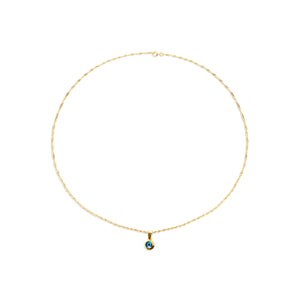 THE SINGLE 14KT EVIL EYE PENDANT NECKLACE