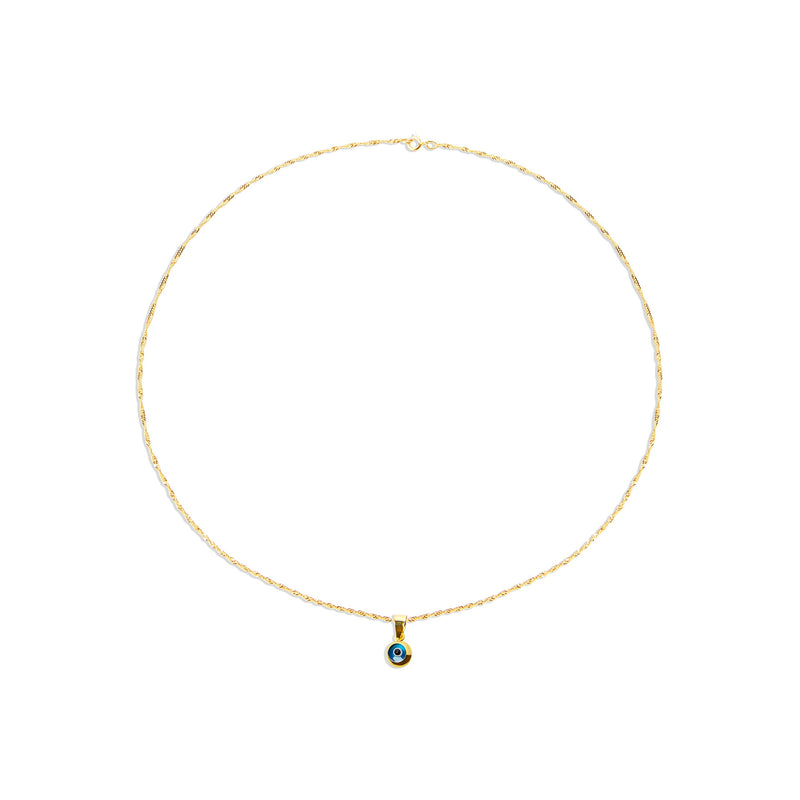 THE SINGLE 14KT EVIL EYE PENDANT NECKLACE