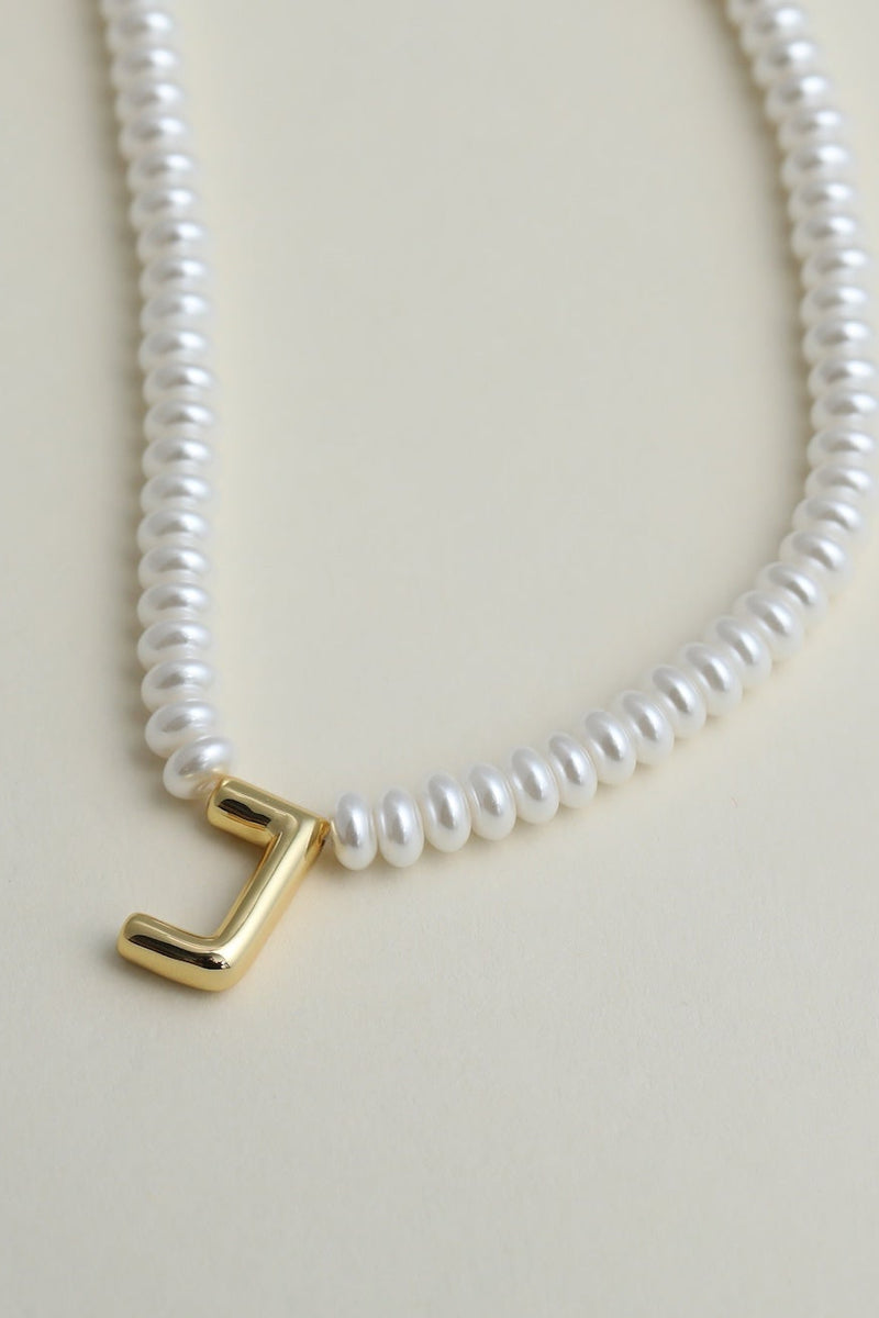 The Pearl Bubble Letter Necklace