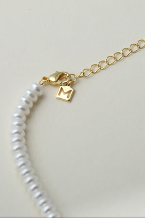 The Pearl Bubble Letter Necklace