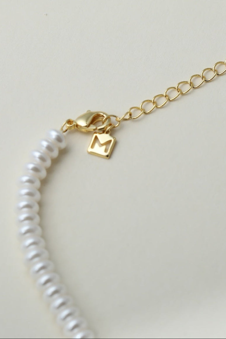 The Pearl Bubble Letter Necklace